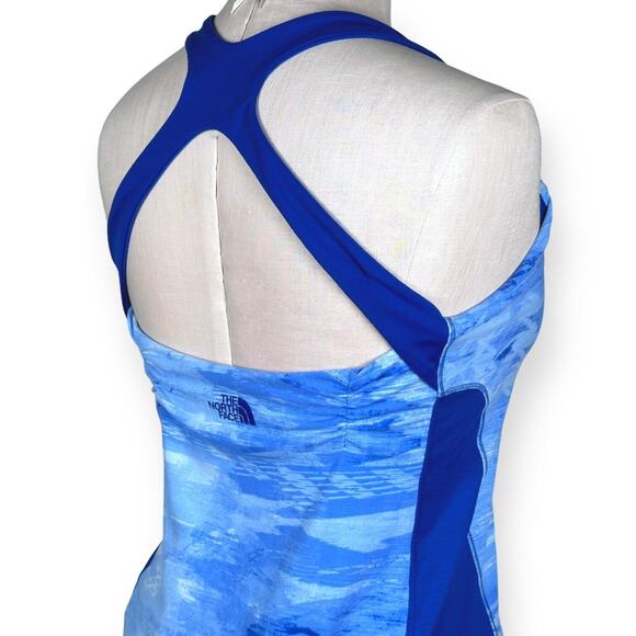 THE NORTH FACE Side Vented Racerback Tank Top Running Active Yoga Blue Medium - Picture 5 of 10